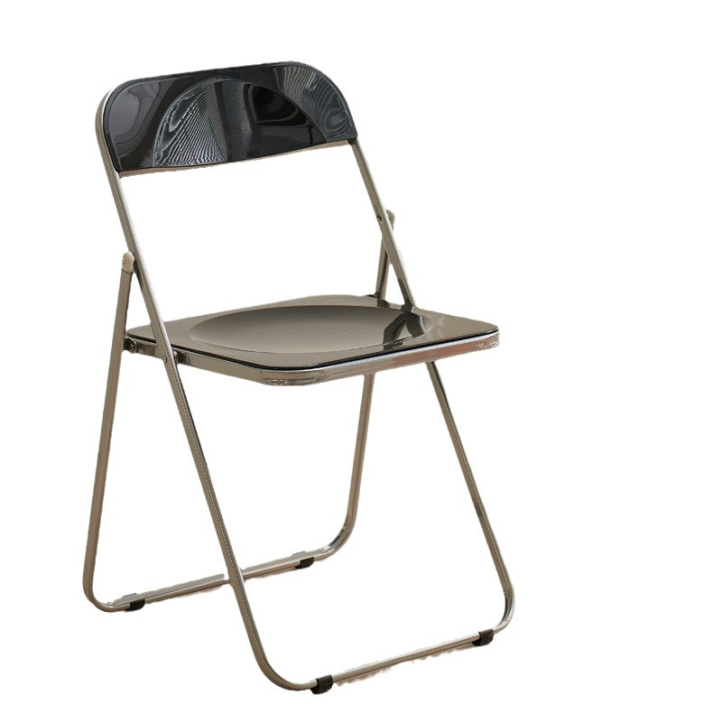 Transparent Makeup Chair Acrylic Internet Popular Ins Style Stool Backrest Simple Household Dining Chair Clothing Store Folding Chair