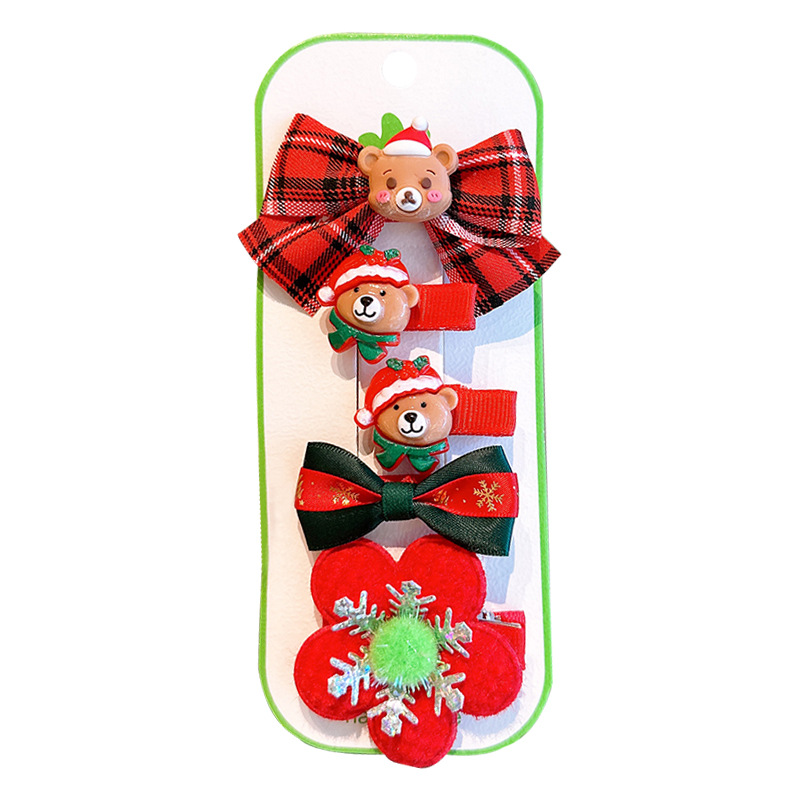 Christmas Kidsren's Hairpin Plush Hairpin Cute Bangs Side Clip Santa Claus Duckbill Clip Little Girl Hair Accessories