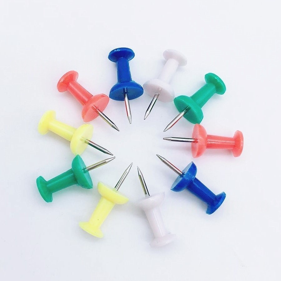 Factory Direct Sales Colorfulful Plastic I-Shaped Nails Push Pins Office Cork Fixed 8mm Needle Length I-Shaped Nails