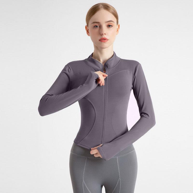 New Sports Coat Women's Spring and Autumn Fitness Suit Stand Collar Casual Running Jacket Quick-drying Tight Yoga Top