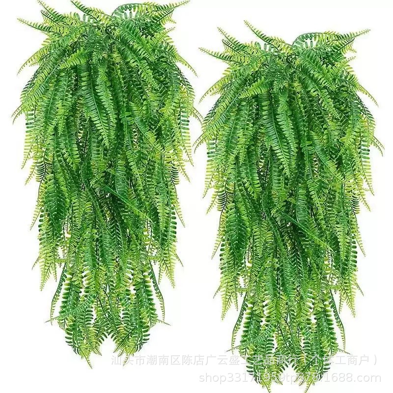 Amazon Cross-border Artificial Wall Hanging Green Plant Persian Grass Rattan Wall Hanging Decorative Fake Flower Imitation Rattan Man Plant