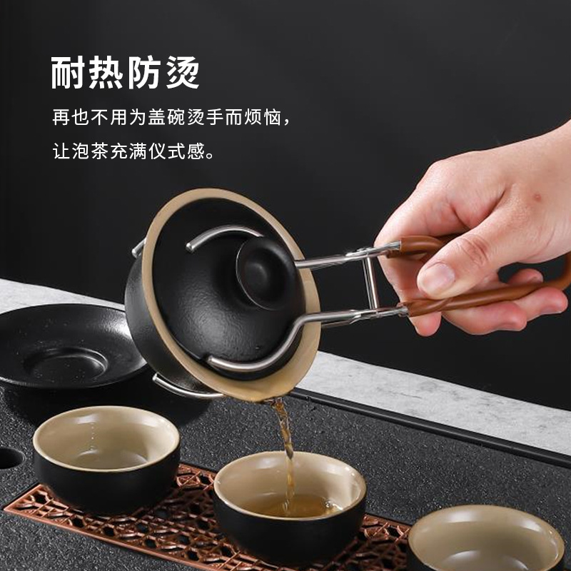 New Stainless Steel Tea Cup Clip Tea Auxiliary Stabilizer Tea Cup Tea Bowl Tea Set Accessories Tea Kung Fu Tea Tea Set