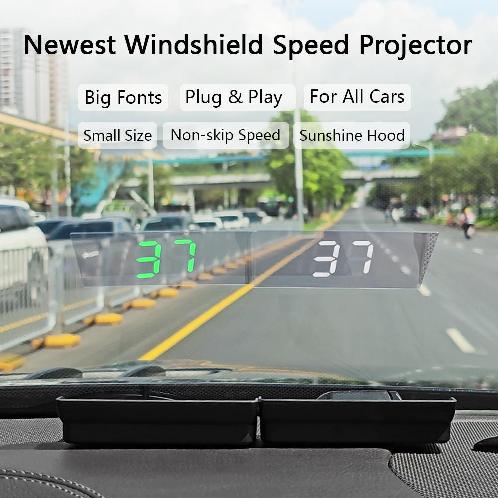W1 Weiying New Car Hud Head-Up Display Gps Speedometer Speed Display Kmh/Mph Cross-Border
