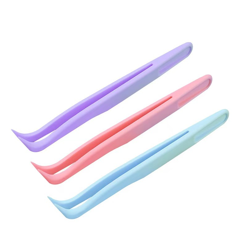 Macaron Tweezers Colorful Guka Nail Art Stickers Diamond Painting Pointed Mochi Quiet Book Plastic Elbow Tweezers