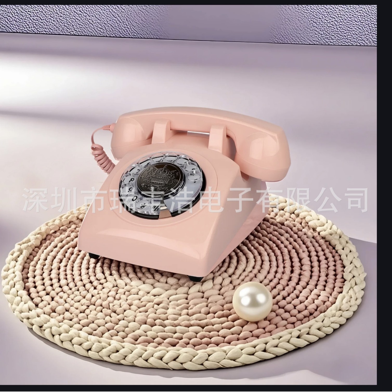American Antique Telephone Rotating Classic Retro Machine Metal Mechanical Copper Ringtone Fixed Corded Telephone