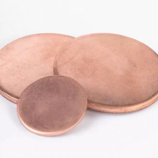 T2 Pure Copper Disc 0.1-5mm Round Copper Plate Thin Washer Ring Laser Cutting Precision Copper Block Copper Foil