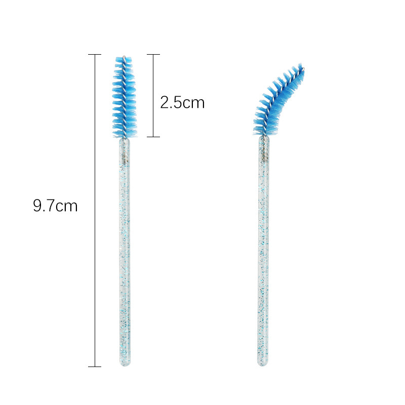 Manufacturer's Ready-Made Crystal Rod Disposable Eyelash Brush Solid Spiral Eyebrow Brush Eyelash Comb Makeup Tools Wholesale
