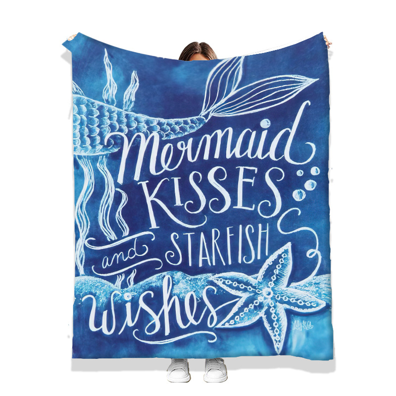 Cross-border Amazon Best Selling Flannel Digital Single-and Double-sided Printed Blanket Small Blanket Office Nap Small Blanket