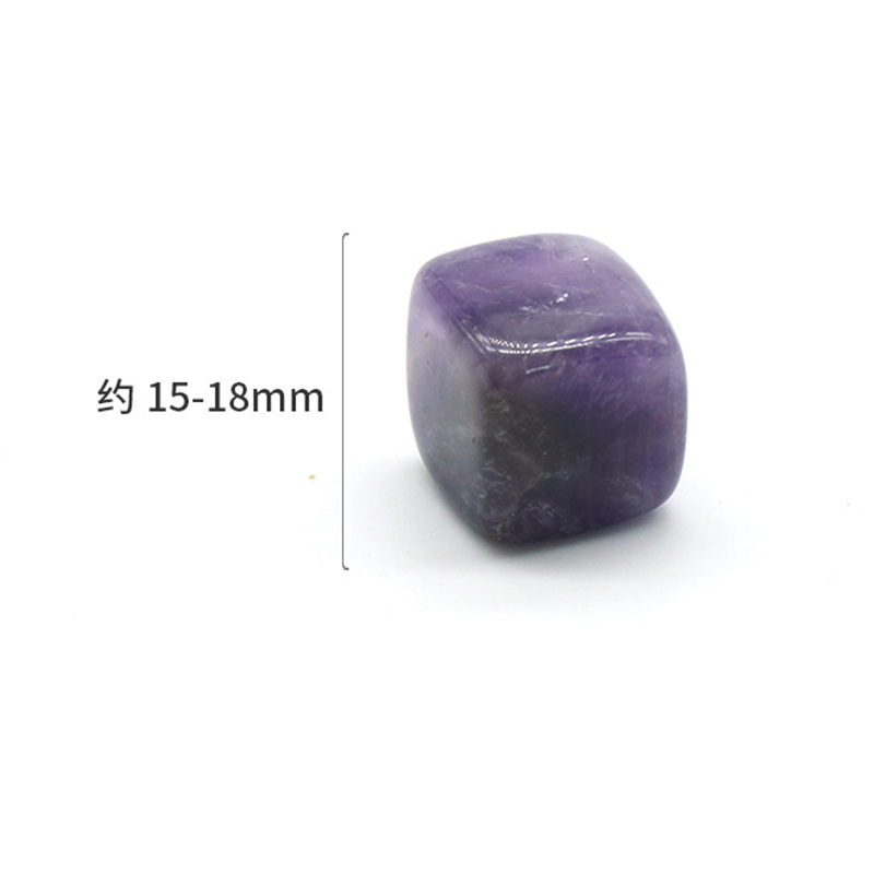 Natural Crystal Seven Color Stone Square Stone Polished Crystal Agate Sugar Small Ornaments Cross-border Supply