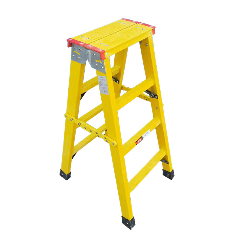 Fiberglass Insulated Ladder Electrician Climbing Insulated Movable Herringbone Ladder Anti-Slip Wear-Resistant Insulated Straight Ladder Climbing Ladder Guard Cage