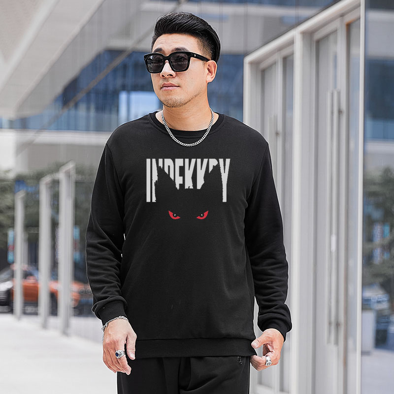Dw1163 Red Eye English Sweatshirt Extra Large Size 200kg Sports Cotton Tall Extended Version