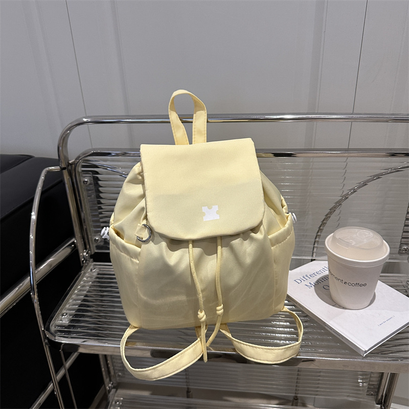 Drawstring Fashion Large-Capacity Backpack 2025 Summer New Versatile Ins Casual Bag This Year's Popular School Bag