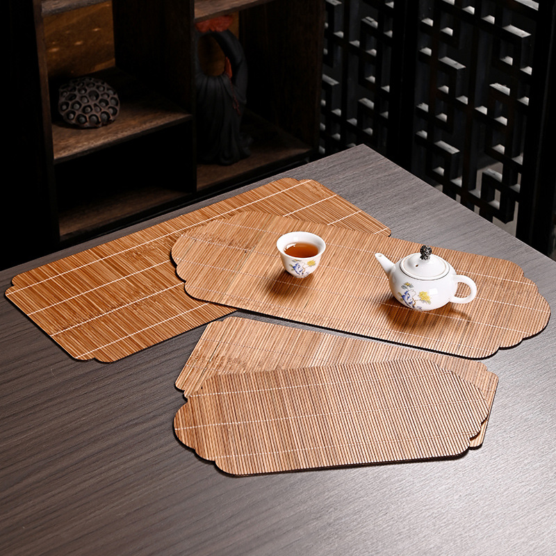 Ручной работы бамбуковый чайный мат аксессуары для набора кунг-фу термоизоляционный мат