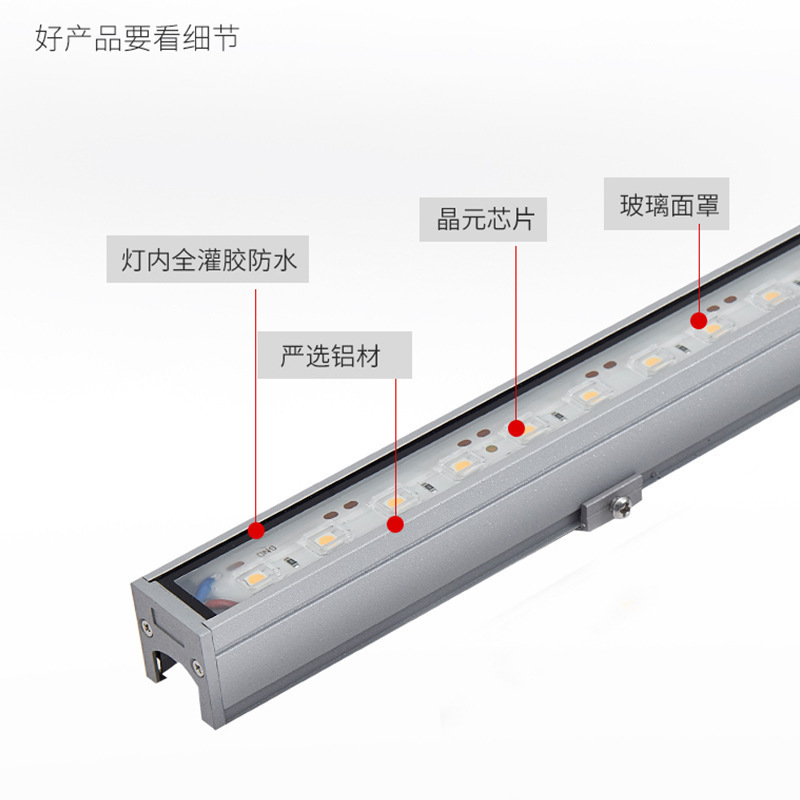 Led Line Light Outdoor 12Wrgbw Lighting Waterproof Colorful Lighting Round Line Light Guardrail Tube Outline Light