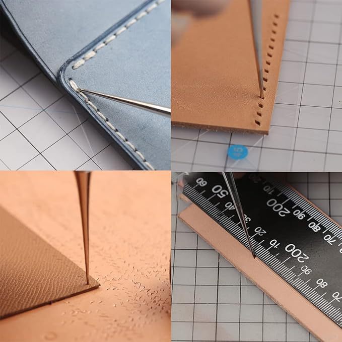 Cross-Border Special Wooden Handle Awl Hand Tool Shoe Awl Leather Wooden Handle Awl Wear-Resistant Drill Needle Sewing Punching Awl