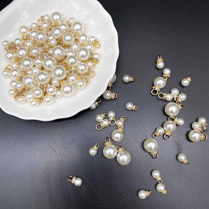 Highlight abs imitation pearl half hole single needle with drill accessories wholesale diy handmade gift decoration loose bead hanging wholesale