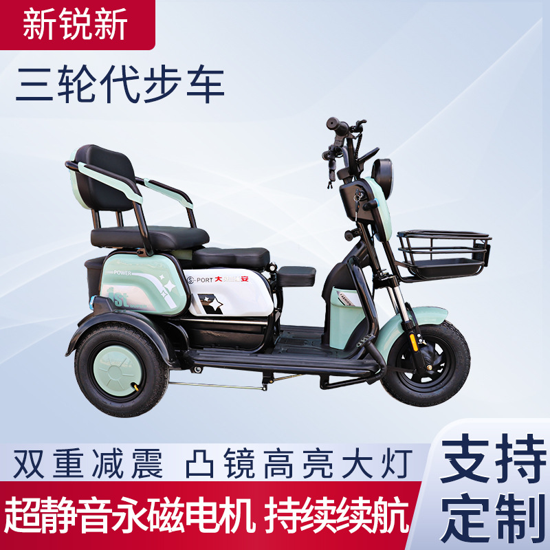Elderly electric three-wheeled scooter can be customized passenger and cargo Mini small scooter leisure electric tricycle