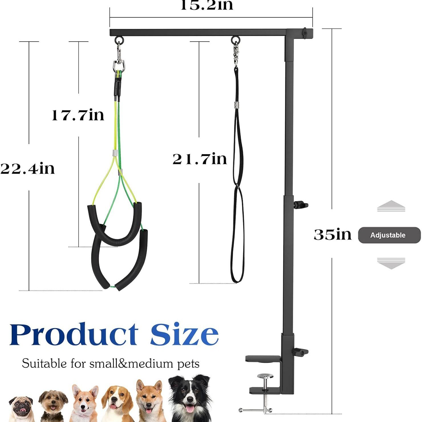 Pet Grooming Arm Dog Grooming Bracket Retractable Height Adjustable Lift Foldableable Black Iron Bracket