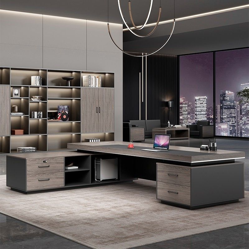 Boss Desk Office Desk and Chair Combination Simple Modern President Desk Supervisor Executive Desk Leadership Office Furniture