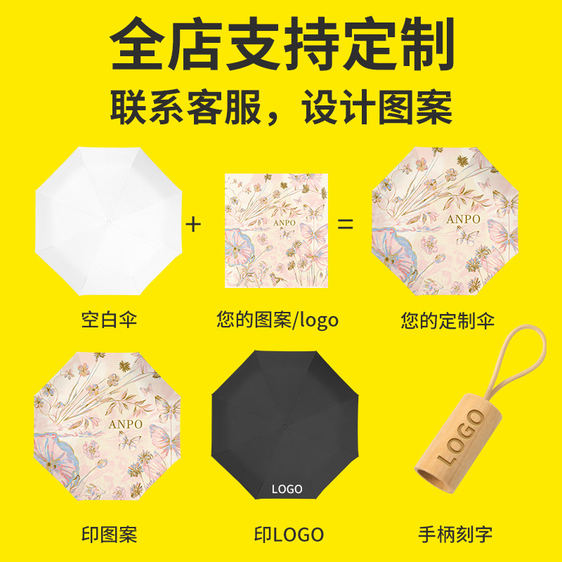 Rounded Rounded Children's Umbrella Safety Automatic Anti-rebound Sunny and Rain Dual-purpose Folding Umbrella for Primary School Students