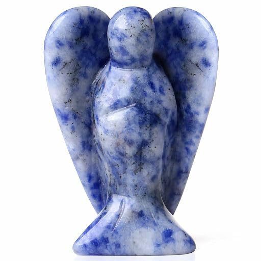 Cross-Border Natural Stone Hot-Selling Carved Gemstone Peace Angel Pocket Guardian Angel Healing Statue Ornaments