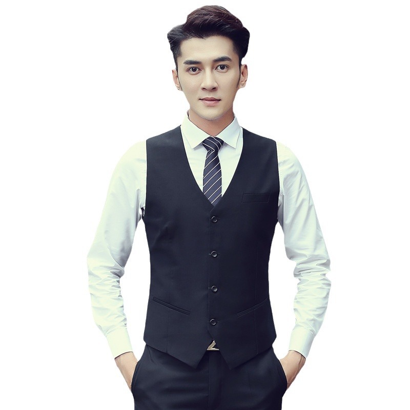 Spring and Autumn Men's Vest New Product Slim Korean Style Men's Work Clothes Suit Vest Male Best Man Business Wear Men's Vest