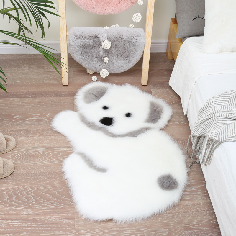 Australian Sheep Children's Room Carpet Cute Cartoon Animal Shape Carpet Bedroom Carpet Bedside Blanket Plush Carpet