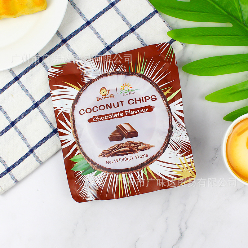 Thailand Imported SunFarm Chocolate Coconut Chips Snacks Original Chips Dried Fruit Snack Food