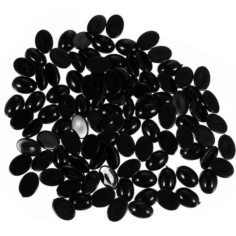 5 sizes flat bottom oval black plastic crocheted nose eye 8-19mmDIY decorative animal nose