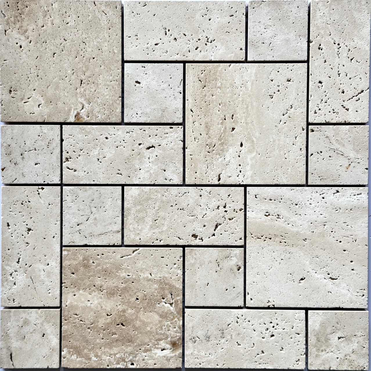 Lime stone marble mosaic Roman castle villa homestay non-slip stone travertine base floor tile