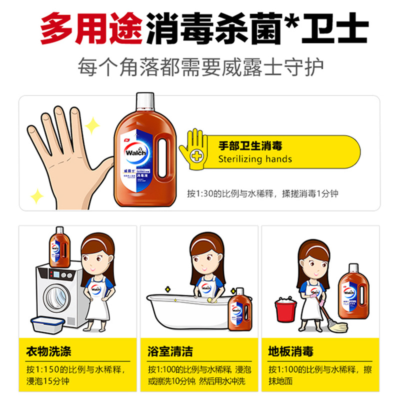 Welloux Disinfectant 170ml Household Disinfectant Indoor Sterilization and Sterilization Laundry Internal Clothes Home Clothes