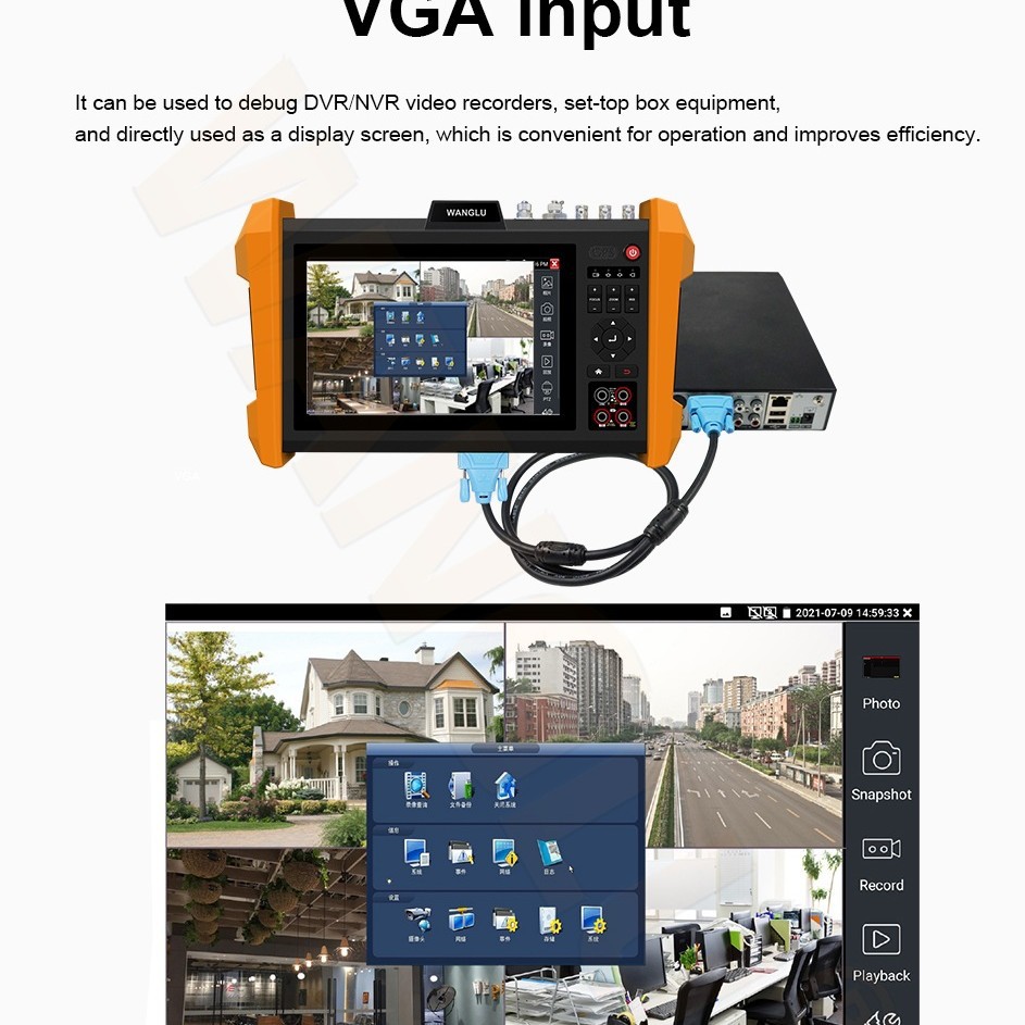 Wanglu Cctv Tester K15 8K Hd Coaxial Video Surveillance Tester Vga HDMI Input