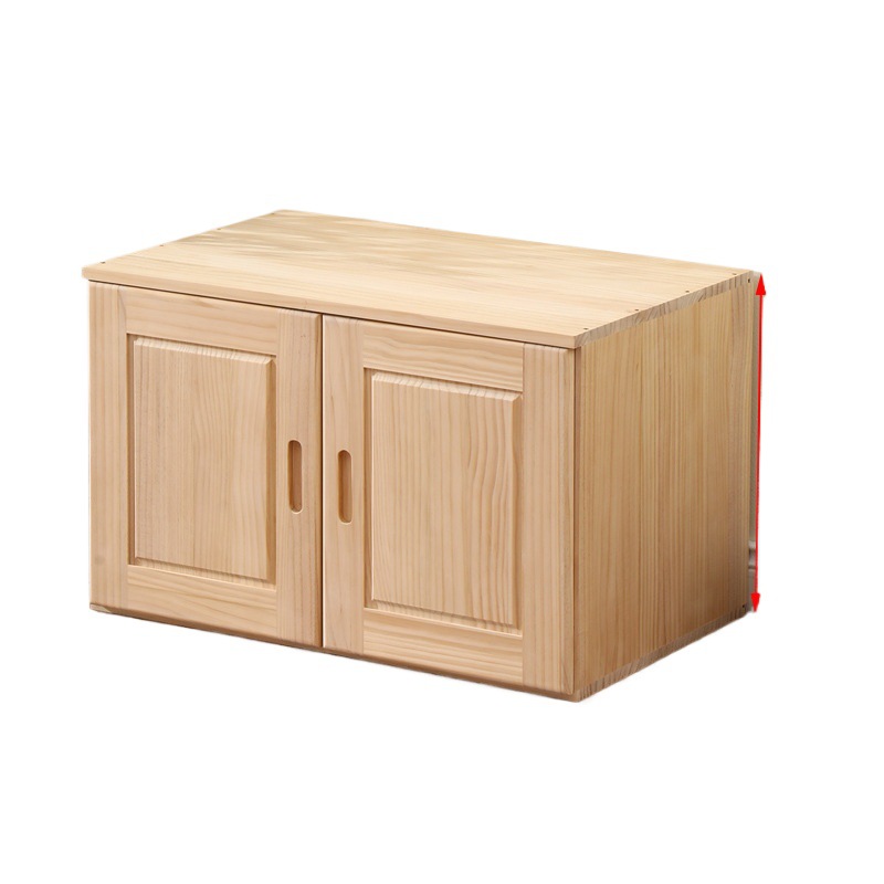 Solid Wood Wardrobe Set with Top Cabinet, Eco-Friendly Pine Simple Large-Capacity Bedroom Storage Cabinet with 2 Doors or 3 Doors Top Box Cabinet