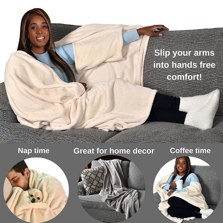 Women's Comfortable Wearable Blanket, Wearable Blanket Christmas Gift, Women's Birthday Gift, Comfortable Sleeve Soft Blanket
