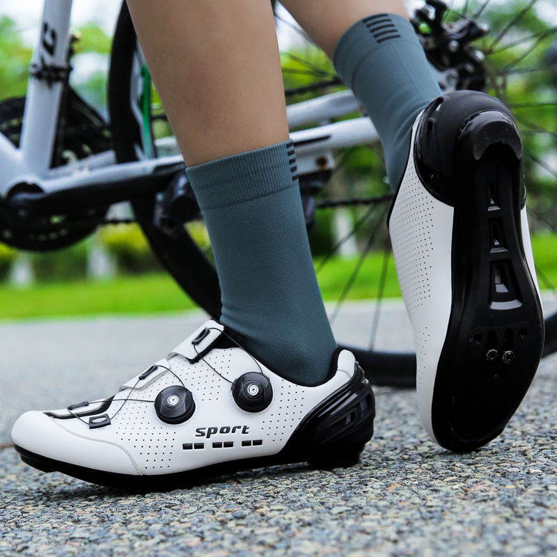 Cross-Border New Road Bike Lock Shoes Men's Outdoor Cycling Shoes Hard-Soled Lock-Free Breathable Cycling Shoes Mountain Bike Shoes