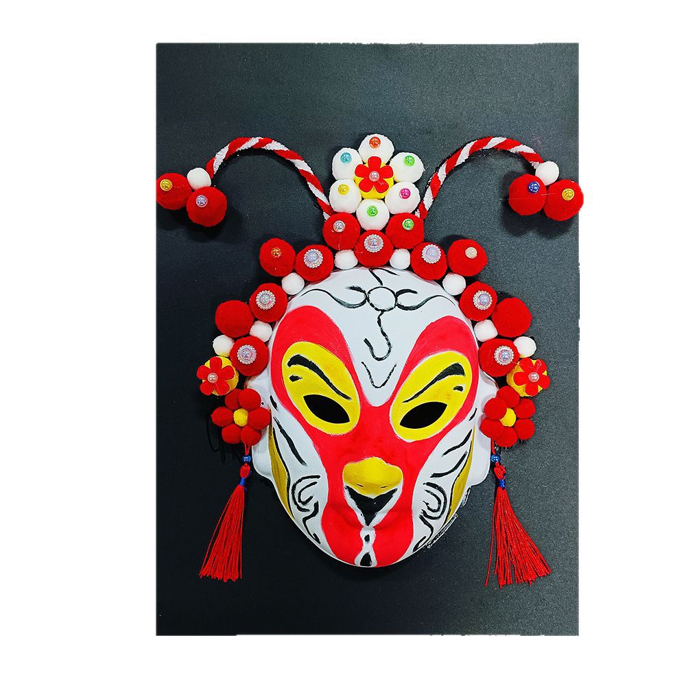 Peking Opera Mask DIY Handmade Materials Chinese Style Opera Hand-Painted Sichuan Opera Graffiti Mid-Autumn Festival Ornaments