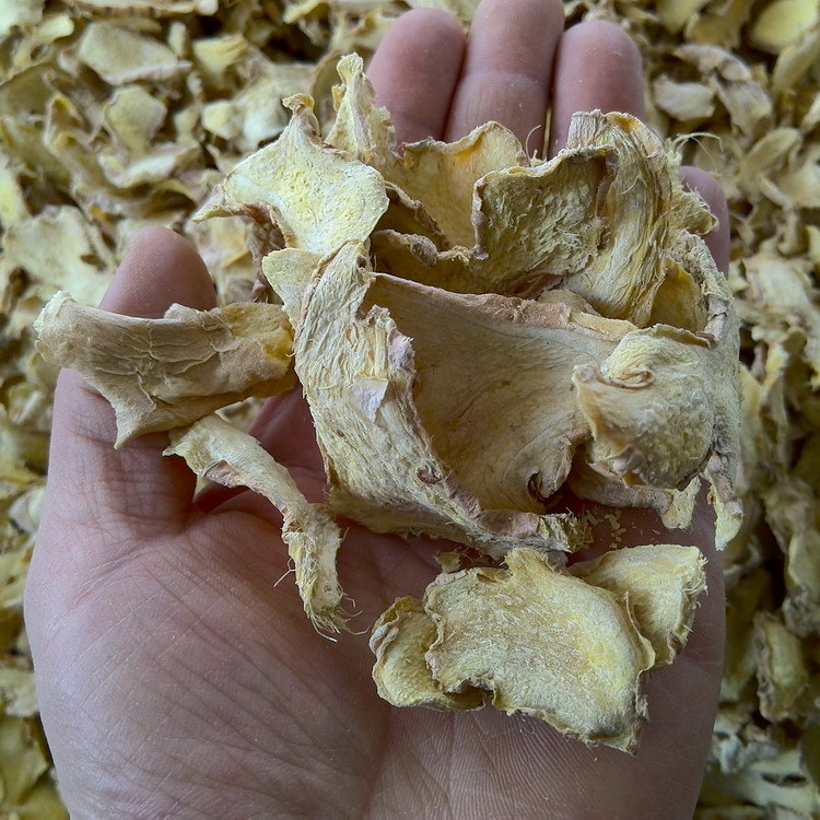 Сушеные ломтики маленького желтого имбиря из Юннани, съедобный имбирь, сырой имбирь, экспортное качество порошка имбиря 500г