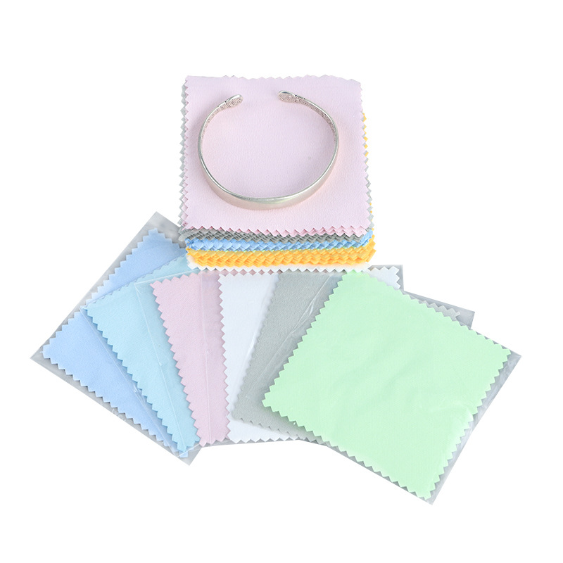 Silver cleaning cloth double-layer OPP bag single piece independent packaging silver polishing cloth double-sided velvet silver cleaning cloth logo as needed