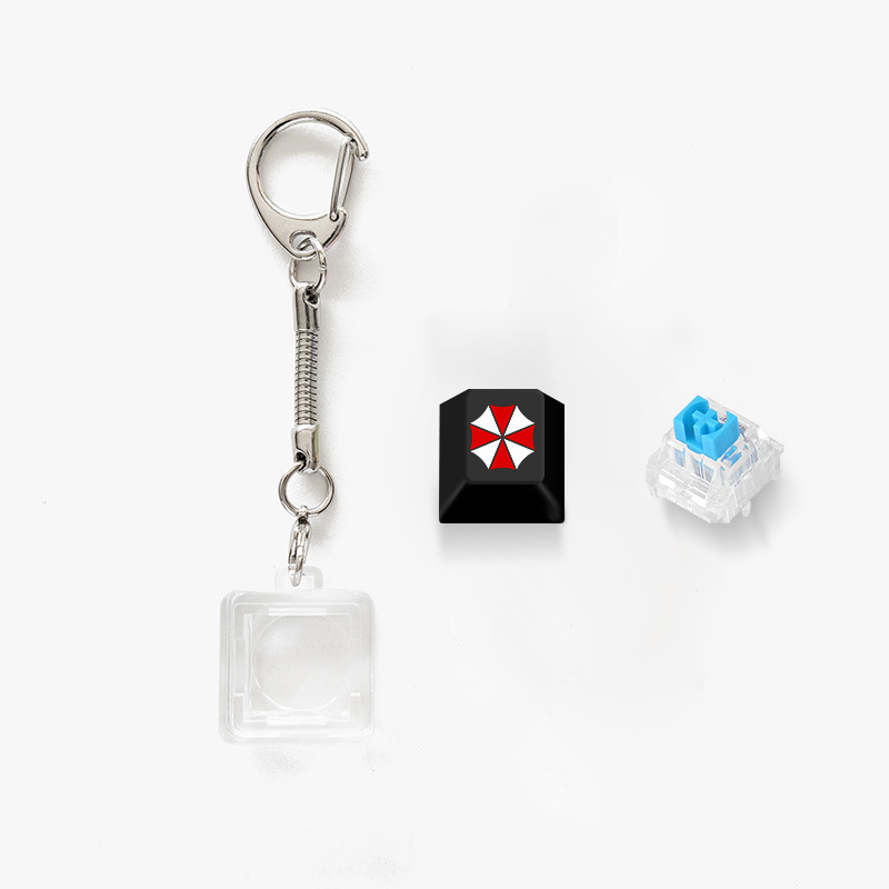 Pbt Keycaps Keycaps Customized Mechanical Keyboard Metal Keycaps Resident Evil Little Red Umbrella Keychain Customized