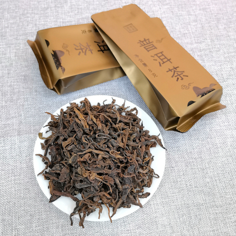 Wholesale Cooked Pu'Er Tea Small Package 8g Portable Independent Bagged Yunnan Tea for Self-Drinking Pu'Er Tea Cooked Tea Loose Tea