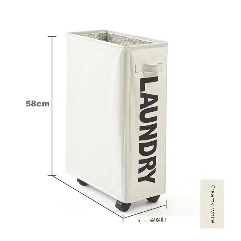 Laundry basket with wheels Japanese-style home oxford cloth laundry basket clothes storage laundry basket yoga mat storage basket