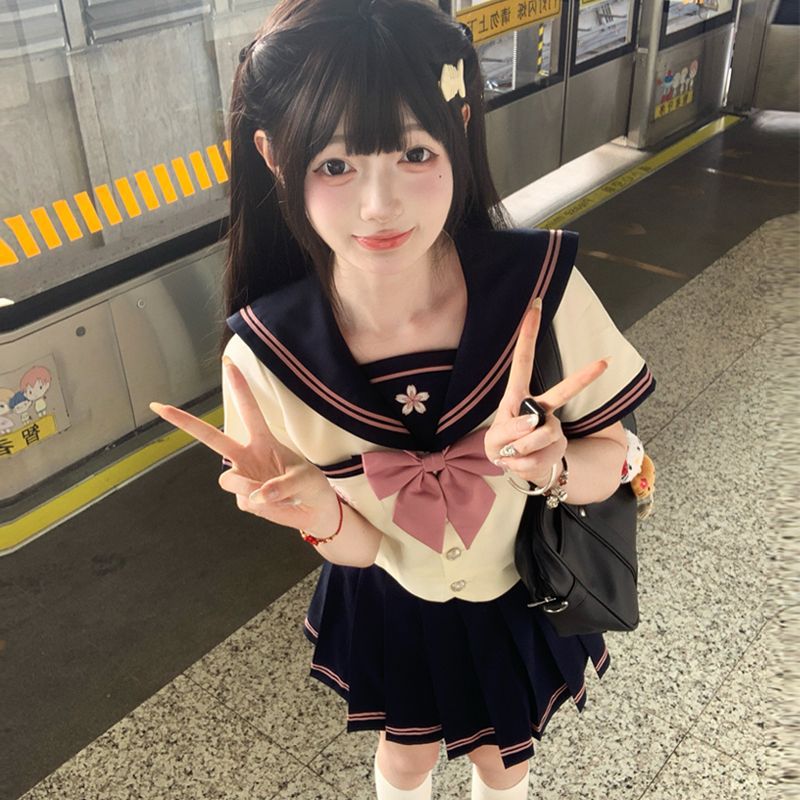 【Ono Nakano】Original Jk Uniform Sailor Suit Authentic Japanese Style College Style Summer Autumn Basic Student Japanese Style Uniform