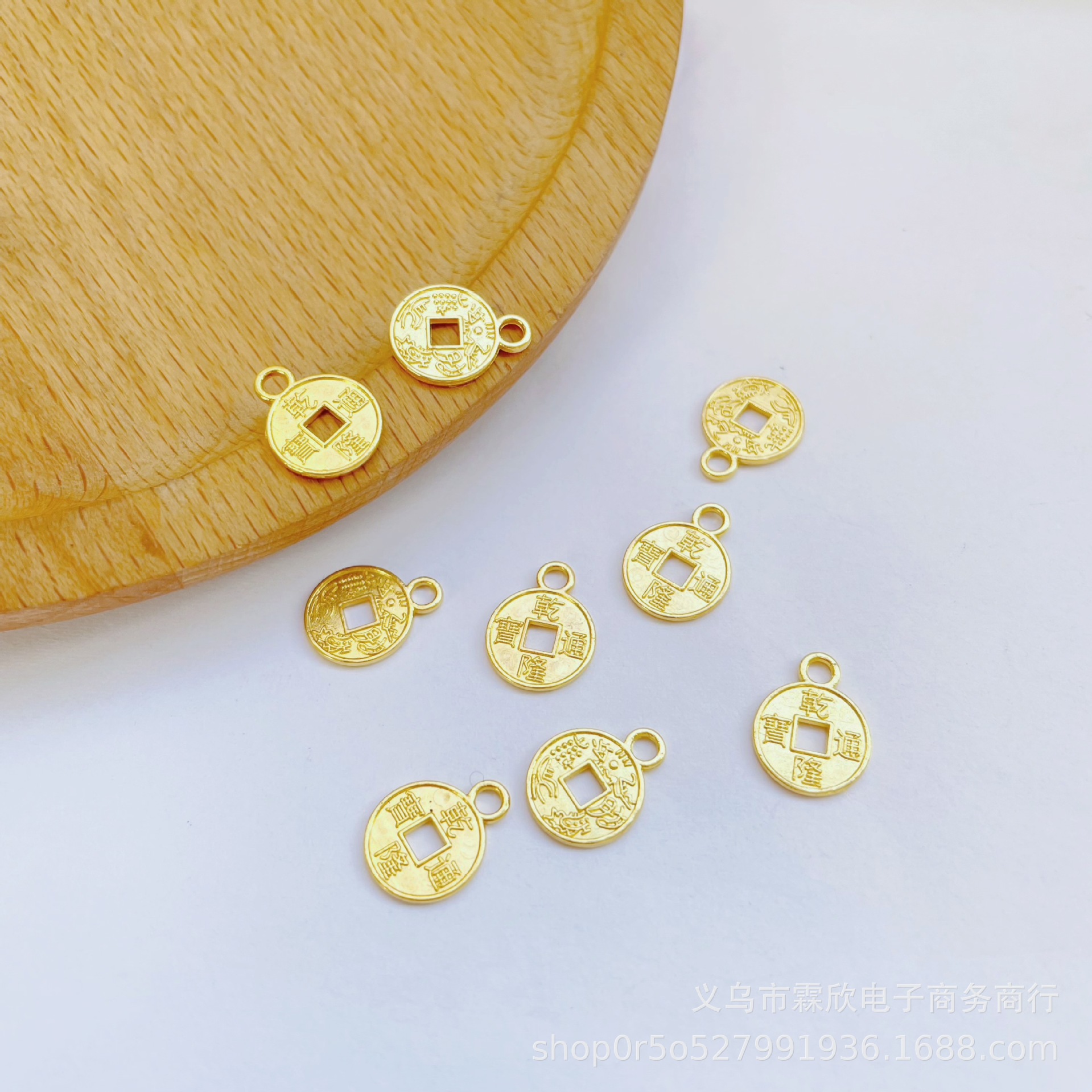 Alloy color retention 12MM small copper diy antique hair accessories bracelet necklace earrings tassel beaded pendant material