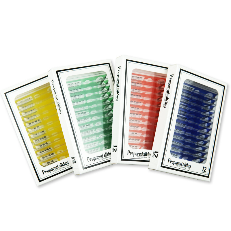 Microscope Kidsren's Plastic Slices Kidsren's Plastic Specimens Biological Experiment Slide Specimens 12 Pieces in a Box