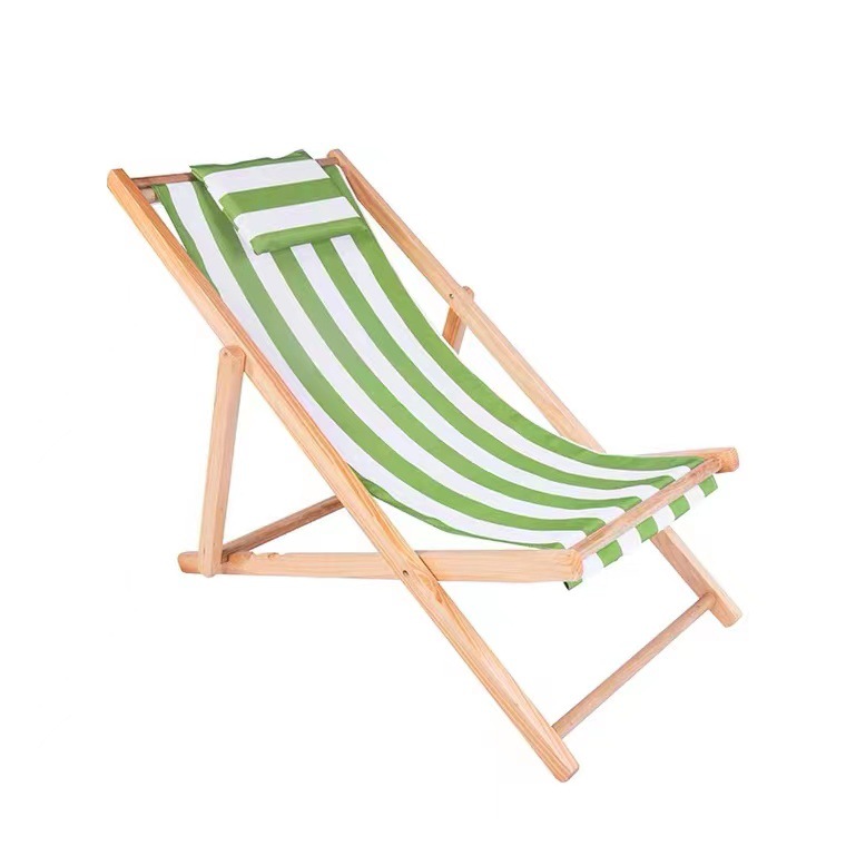 Factory Wholesale Outdoor Beach Chair Solid Wood Folding Leisure Chair Adult Chair Lunch Rest Chair Canvas Chair Balcony Chair