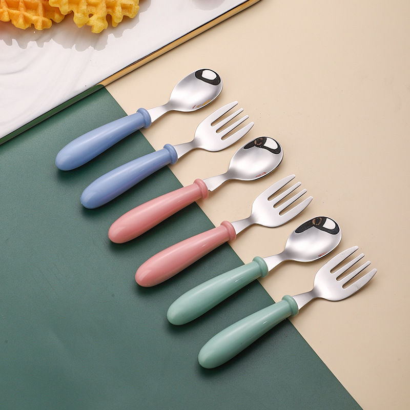 304 children's tableware suit stainless steel baby eating spoon children's tableware fork spoon fork