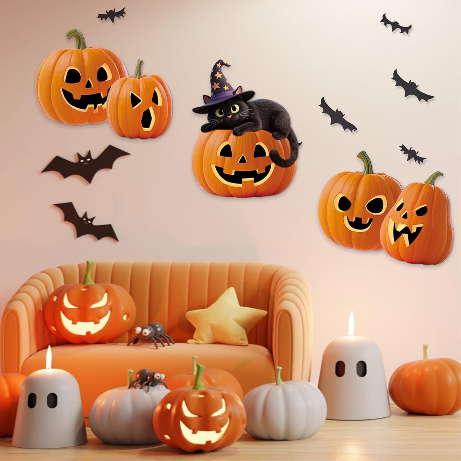 Halloween New Pumpkin Lantern Halloween Decorations Amusement Park Outdoor Layout Props Shopping Mall Display Window Display