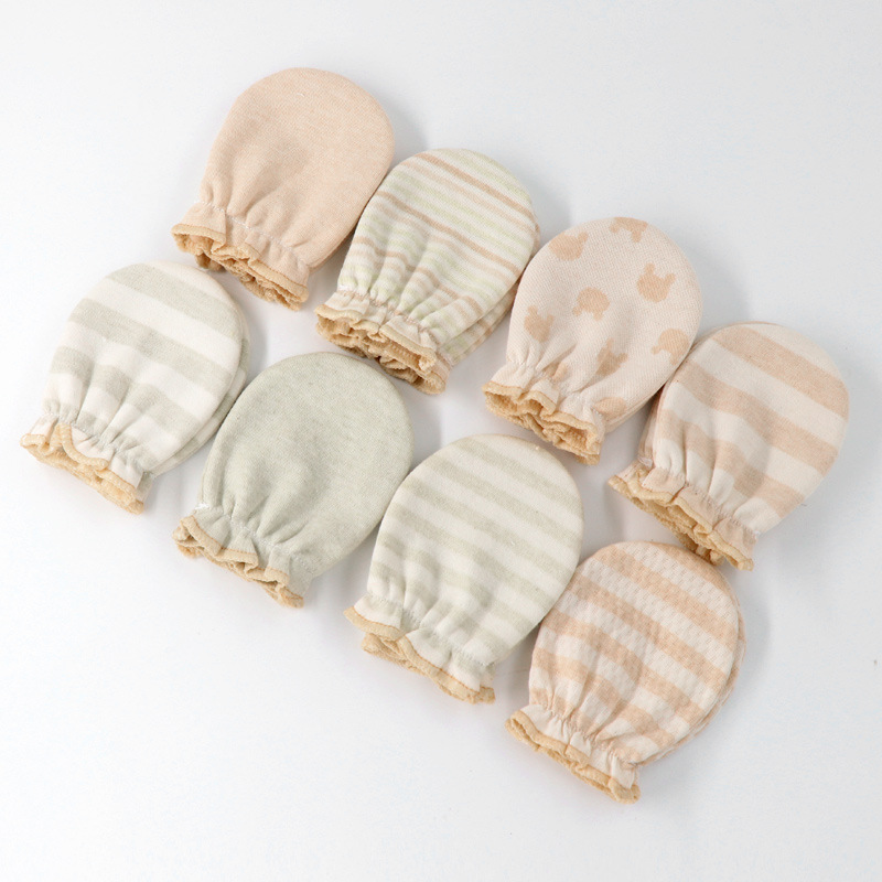 Newborn baby small gloves breathable anti-scratch face infant male and female baby anti-bite pure cotton gloves anti-scratch face