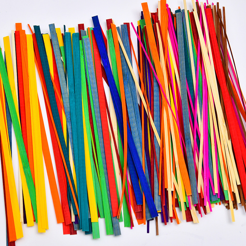 Handmade Bamboo Bookmark DIY Material Package Bamboo Colorfulful Bamboo Strips Bamboo Strips Crafts Summer Study Gifts