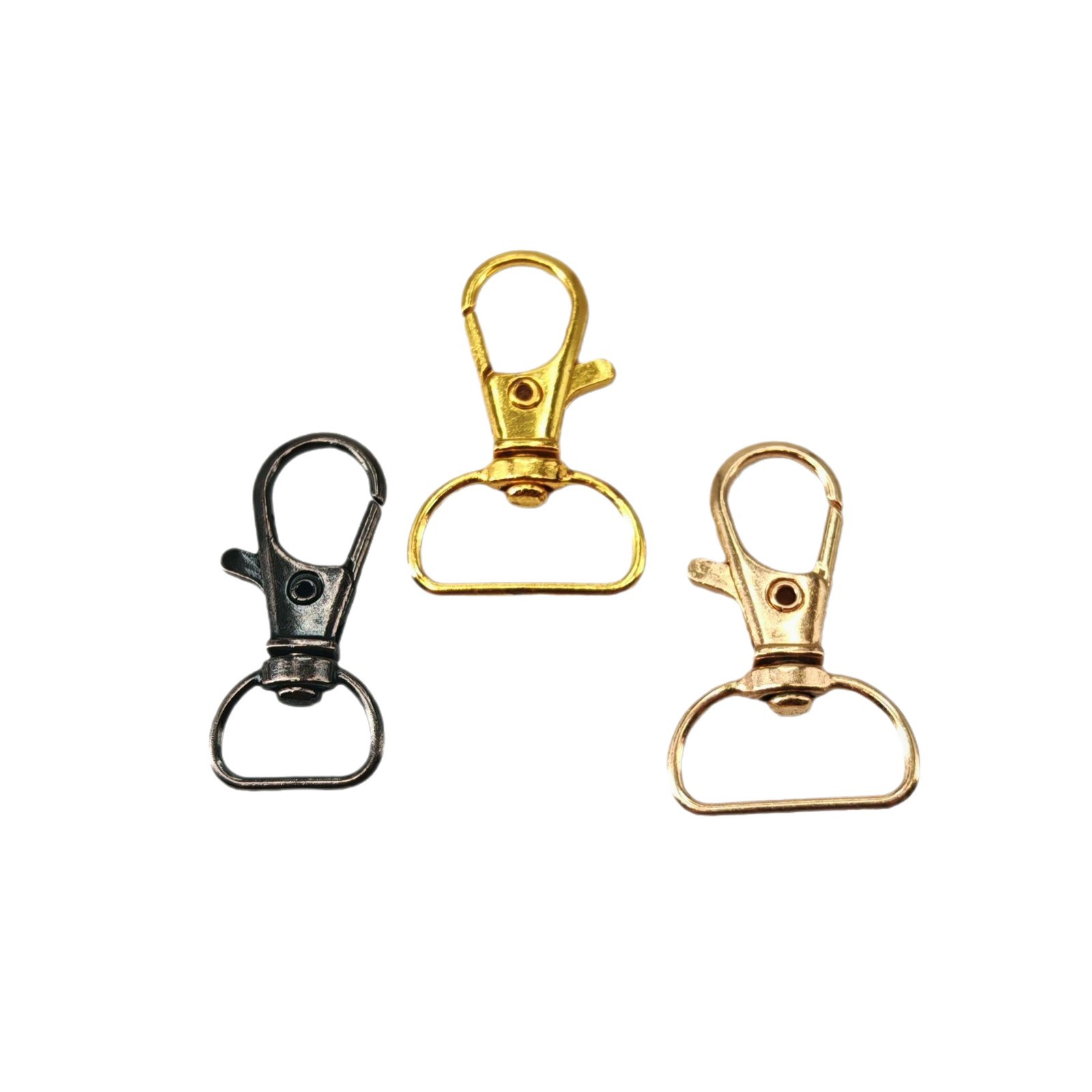Manufacturer in stock zinc alloy keychain hardware dog buckle rotating buckle various styles hardware dog buckle mobile phone accessories